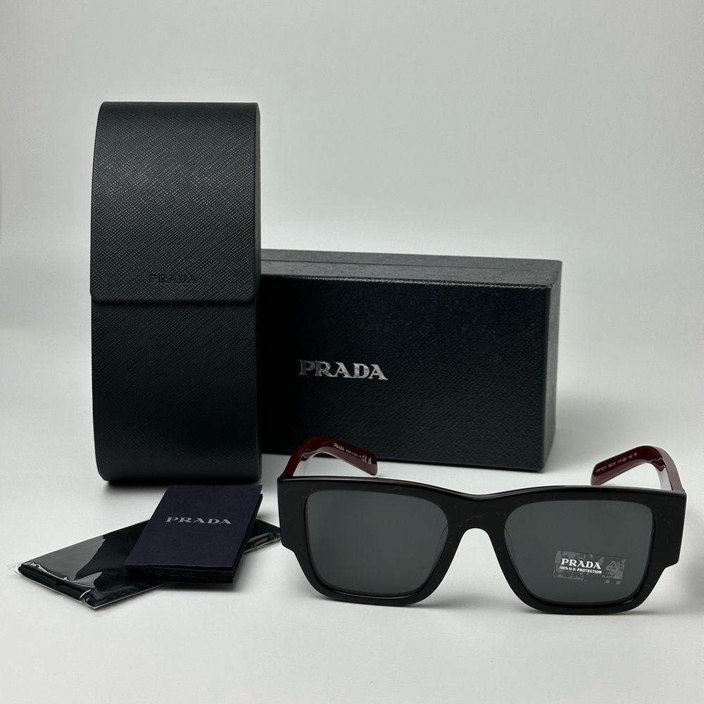 PRADA PR10ZSF 11F5S0 Black Etruscan Marble Dark Grey Sunglasses - Picture 11 of 12